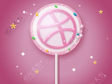 创意粉色棒棒糖