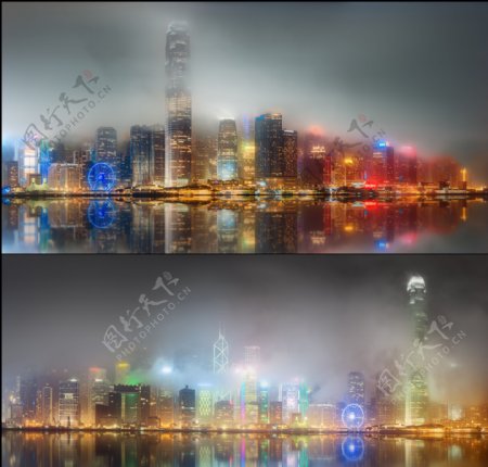 繁华香港夜景