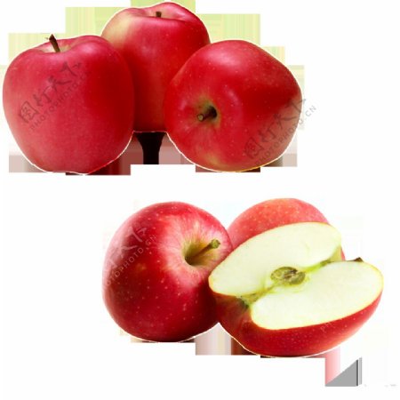 水果苹果切开的水果高清素材