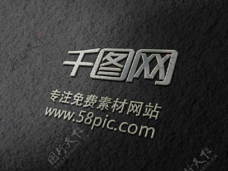 LOGO设计模板黑纸张银灰色浮雕