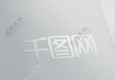 白色金属质感logo展示样机