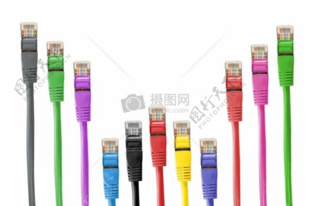 色彩斑斓的网络电缆