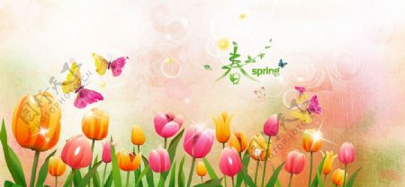 春天鲜花海报