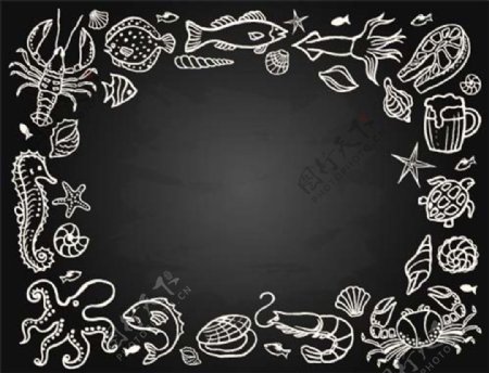 手绘海洋生物菜单图片1