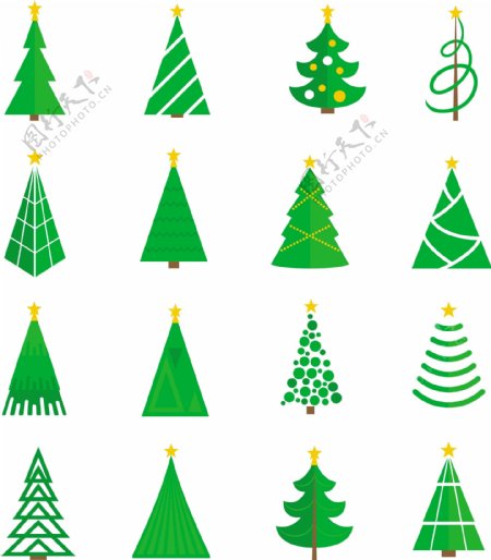 绿色矢量圣诞树