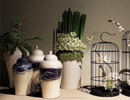 鸟笼和花瓶