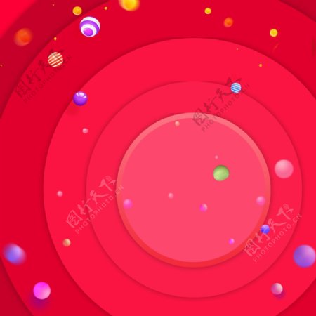 红色圆圈渐变庆典主图背景psd素材