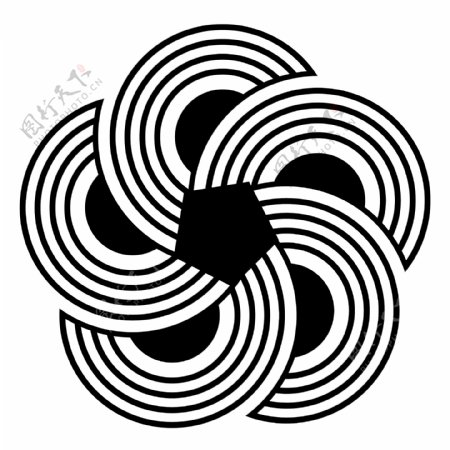 黑白色抽象创意logo设计