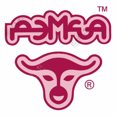 粉色牛头logo设计