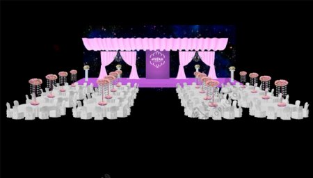 紫色婚礼装饰效果图