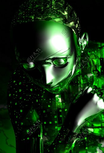 绿色机器人图片