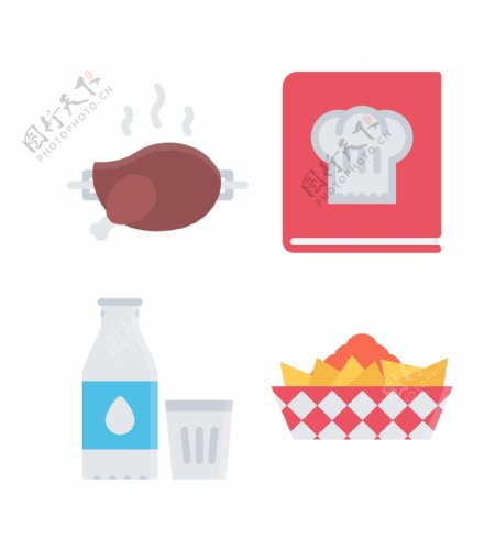 食物美食简洁矢量icon