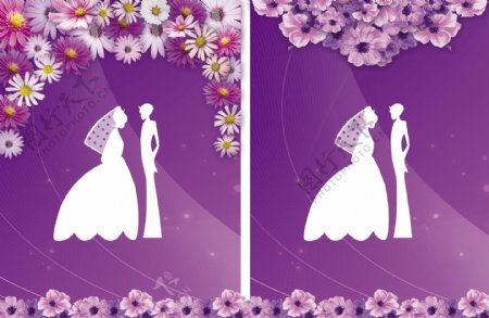 紫色婚礼牌