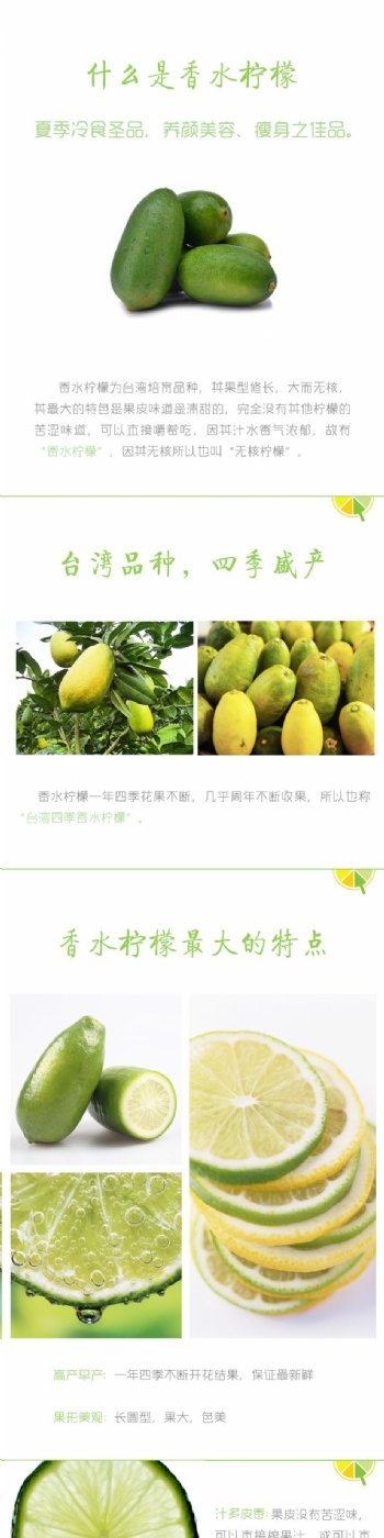 台湾香水柠檬详情页长柠檬四季柠檬详情页