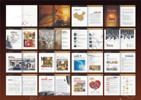 简洁大气装饰公司画册设计矢量素材
