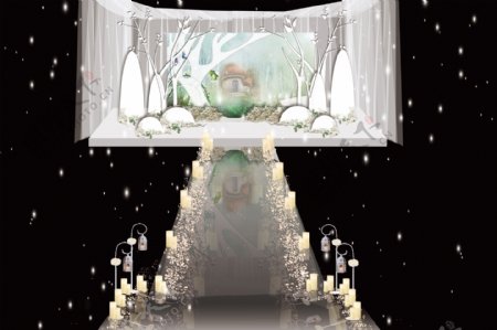 冰雪之树婚礼主舞台设计
