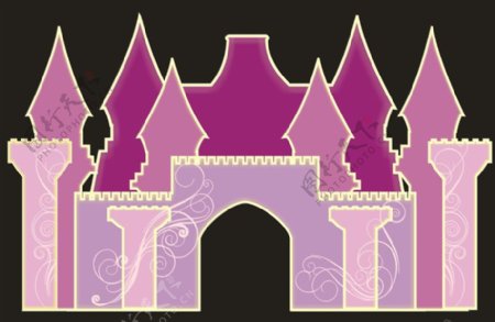 紫色城堡主题婚礼背景