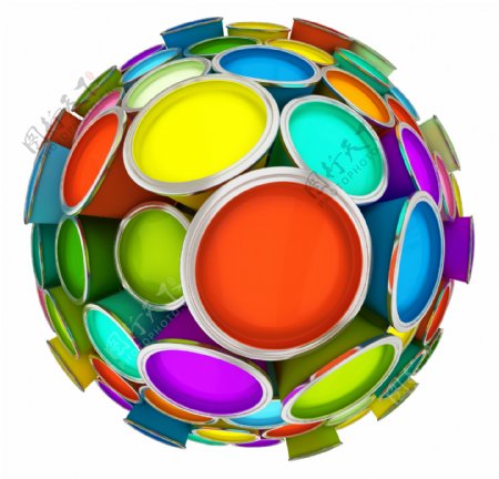 创意颜料球体图片