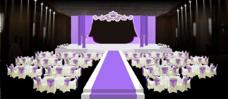 婚礼布置婚庆背景舞台现场效果图