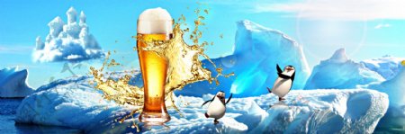 冰川啤酒海报