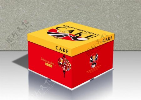 中式脸谱蛋糕盒