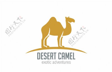 沙漠骆驼标志设计矢量素材下载