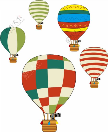热气球氢气球卡通矢量素材