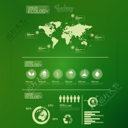 生态信息图表与地图图标