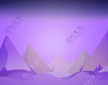紫色山河素材背景