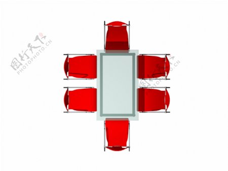 红色餐桌设计