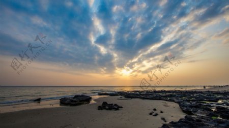 广西北海涠洲岛日落风景