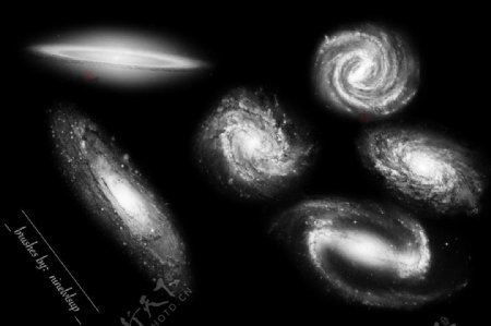 银河系宇宙深空背景PS太空笔刷素材