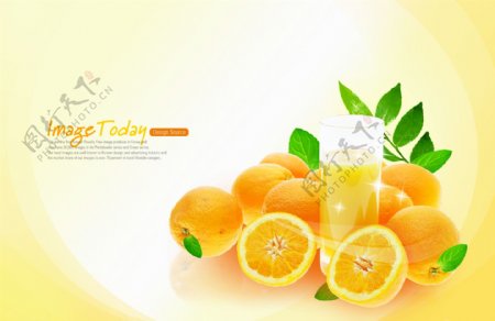 橙子橘子健康饮品饮料海报PSD高清