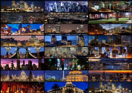 25张城市夜景淘宝海报背景图片素材