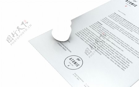 信纸设计效果图模版智能贴图样机