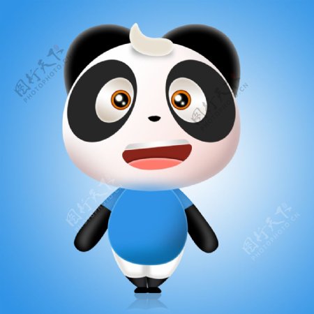 3D可爱的卡通熊猫