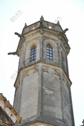 托雷教堂卡尔卡松法国城堡天空老