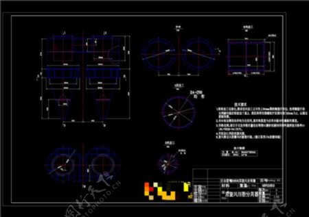 旋风筒总图CAD机械图纸