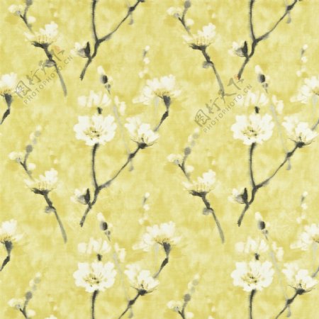 黄色花丛图案壁纸