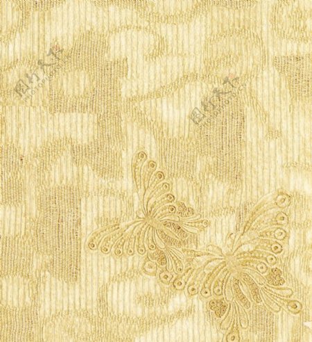 黄色蝴蝶布纹壁纸