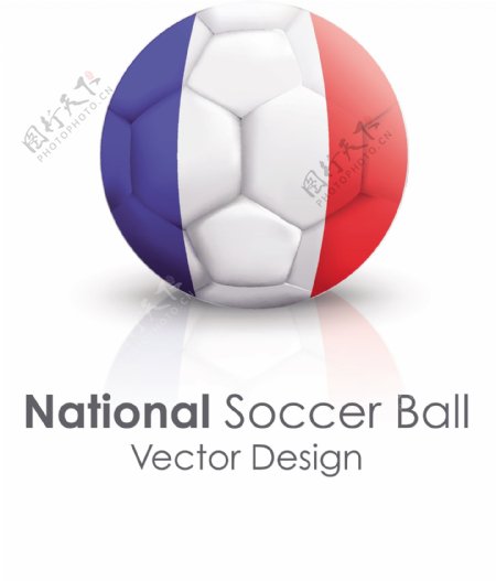 留尼汪岛国旗足球贴图矢量素材