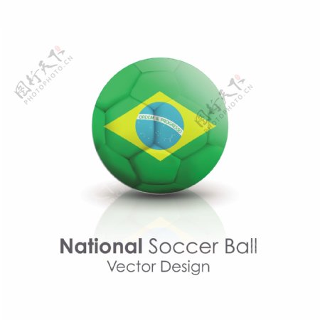 巴西国旗足球贴图矢量素材