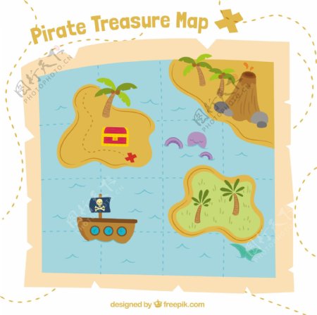 海盗宝藏地图藏宝图背景