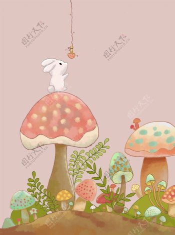 蘑菇主题插画设计