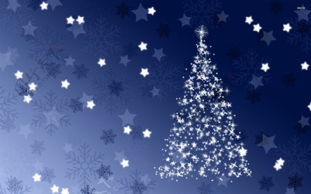 梦幻蓝色圣诞树背景图片