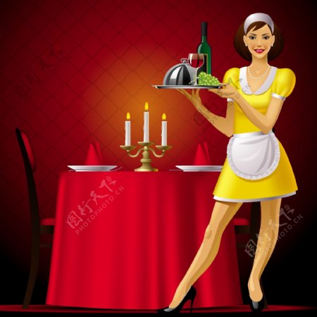餐厅女服务员