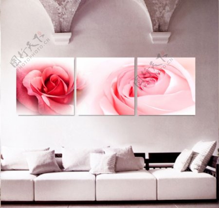 玫瑰花浪漫客厅装饰画