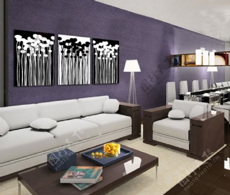 客厅黑白装饰画