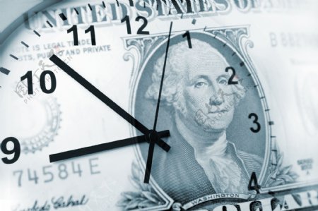 美元与时间钟表