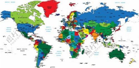 彩色世界地图图片1